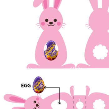 Intra απο ξύλο plywood 3mm-4mm πάχος – Κουνέλι Kinder Σχέδια Αυγοθήκης Γραφικό Δίασταση  20x20 cm INTRAFABR-25884113 - Image 2