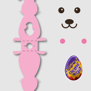 Intra απο ξύλο plywood 3mm-4mm πάχος – Κουνέλι Kinder Σχέδια Αυγοθήκης Γραφικό Δίασταση  20x20 cm INTRAFABR-25884113 - Image 3