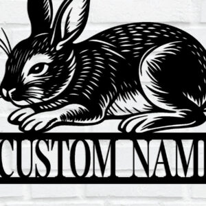 Intra απο ξύλο plywood 3mm-4mm πάχος – Μεταλλικό σημάδι όνομα κουνελιού Δίασταση  20x20 cm INTRAFABR-114316424