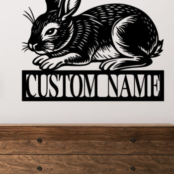 Intra απο ξύλο plywood 3mm-4mm πάχος – Μεταλλικό σημάδι όνομα κουνελιού Δίασταση  20x20 cm INTRAFABR-114316424 - Image 2