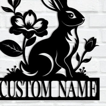 Intra απο ξύλο plywood 3mm-4mm πάχος – Μεταλλικό σημάδι όνομα κουνελιού Δίασταση  20x20 cm INTRAFABR-114316430 - Image 1