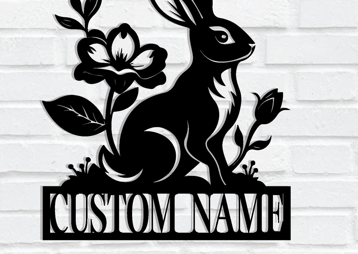 Intra απο ξύλο plywood 3mm-4mm πάχος – Μεταλλικό σημάδι όνομα κουνελιού Δίασταση  20x20 cm INTRAFABR-114316430