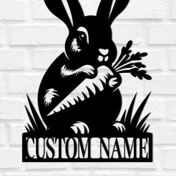 Intra απο ξύλο plywood 3mm-4mm πάχος – Μεταλλικό σημάδι όνομα κουνελιού Δίασταση  20x20 cm INTRAFABR-114316445 - Image 1