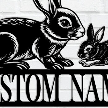 Intra απο ξύλο plywood 3mm-4mm πάχος – Μεταλλικό σημάδι όνομα κουνελιού Δίασταση  20x20 cm INTRAFABR-114316451 - Image 1