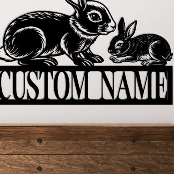 Intra απο ξύλο plywood 3mm-4mm πάχος – Μεταλλικό σημάδι όνομα κουνελιού Δίασταση  20x20 cm INTRAFABR-114316451 - Image 2