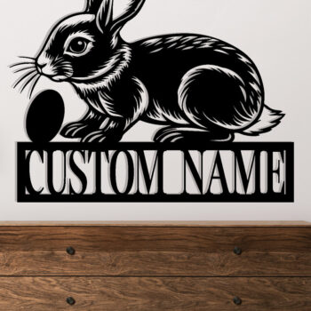 Intra απο ξύλο plywood 3mm-4mm πάχος – Μεταλλικό σημάδι όνομα κουνελιού Δίασταση  20x20 cm INTRAFABR-114316416 - Image 2