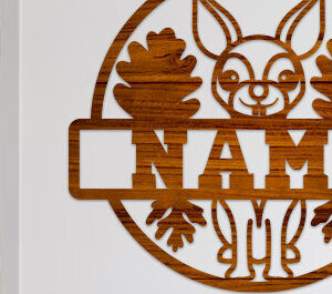 Intra απο ξύλο plywood 3mm-4mm πάχος – Πινακίδα ονόματος κουνελιού Δίασταση  20x20 cm INTRAFABR-75740038