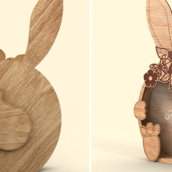 Intra απο ξύλο plywood 3mm-4mm πάχος – ΚΟΥΝΙΛΙΑ ΠΑΣΧΑΛΙΝΑ Γλυκά Κουτί Πακέτο, Καραμέλα Δίασταση  20x20 cm INTRAFABR-27154133 - Image 3