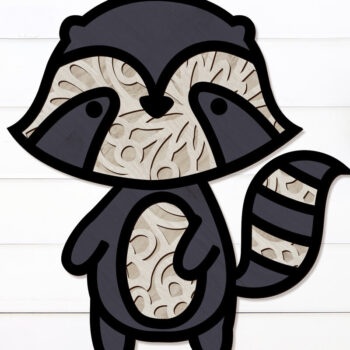 Intra απο ξύλο plywood 3mm-4mm πάχος – Διακοσμητικό πρότυπο κοπής λέιζερ ρακούν Δίασταση  40x30 cm INTRAFABR-91780824 - Image 3