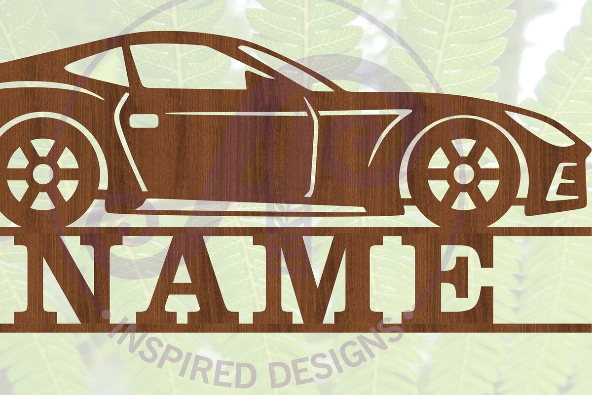 Intra απο ξύλο plywood 3mm-4mm πάχος – Αρχείο περικοπής Name Race Car Δίασταση  20x20 cm INTRAFABR-68519852