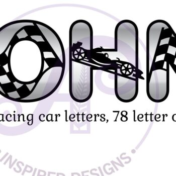 Intra απο ξύλο plywood 3mm-4mm πάχος – Πακέτο αλφαβήτου Racing Car Letters 78SVG Δίασταση  20x20 cm INTRAFABR-67960790 - Image 2