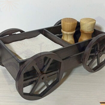 Intra απο ξύλο plywood 3mm-4mm πάχος – Σχάρα και θήκη χαρτοπετσέτας, Cart Δίασταση 20x20 cm INTRAFABR-112582031 - Image 1