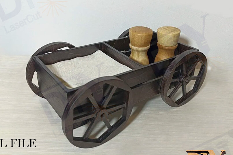 Intra απο ξύλο plywood 3mm-4mm πάχος – Σχάρα και θήκη χαρτοπετσέτας, Cart Δίασταση  20x20 cm INTRAFABR-112582031