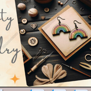 Intra απο ξύλο plywood 3mm-4mm πάχος – Σκουλαρίκι Radiant Rainbow Laser-Cut Bluepr Δίασταση  5x5 cm INTRAFABR-91109770