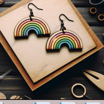 Intra απο ξύλο plywood 3mm-4mm πάχος – Σκουλαρίκι Radiant Rainbow Laser-Cut Bluepr Δίασταση  5x5 cm INTRAFABR-91109770 - Image 2