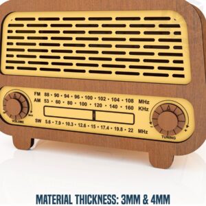 Intra απο ξύλο plywood 3mm-4mm πάχος – Αρχεία κοπής με λέιζερ Radio Money Box Δίασταση  20x20 cm INTRAFABR-119476757