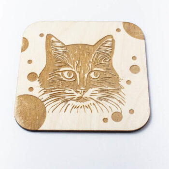 Intra απο ξύλο plywood 3mm-4mm πάχος – Ragdoll Cartoon Cat Coaster, χαραγμένο Δίασταση  20x20 cm INTRAFABR-66188809 - Image 1