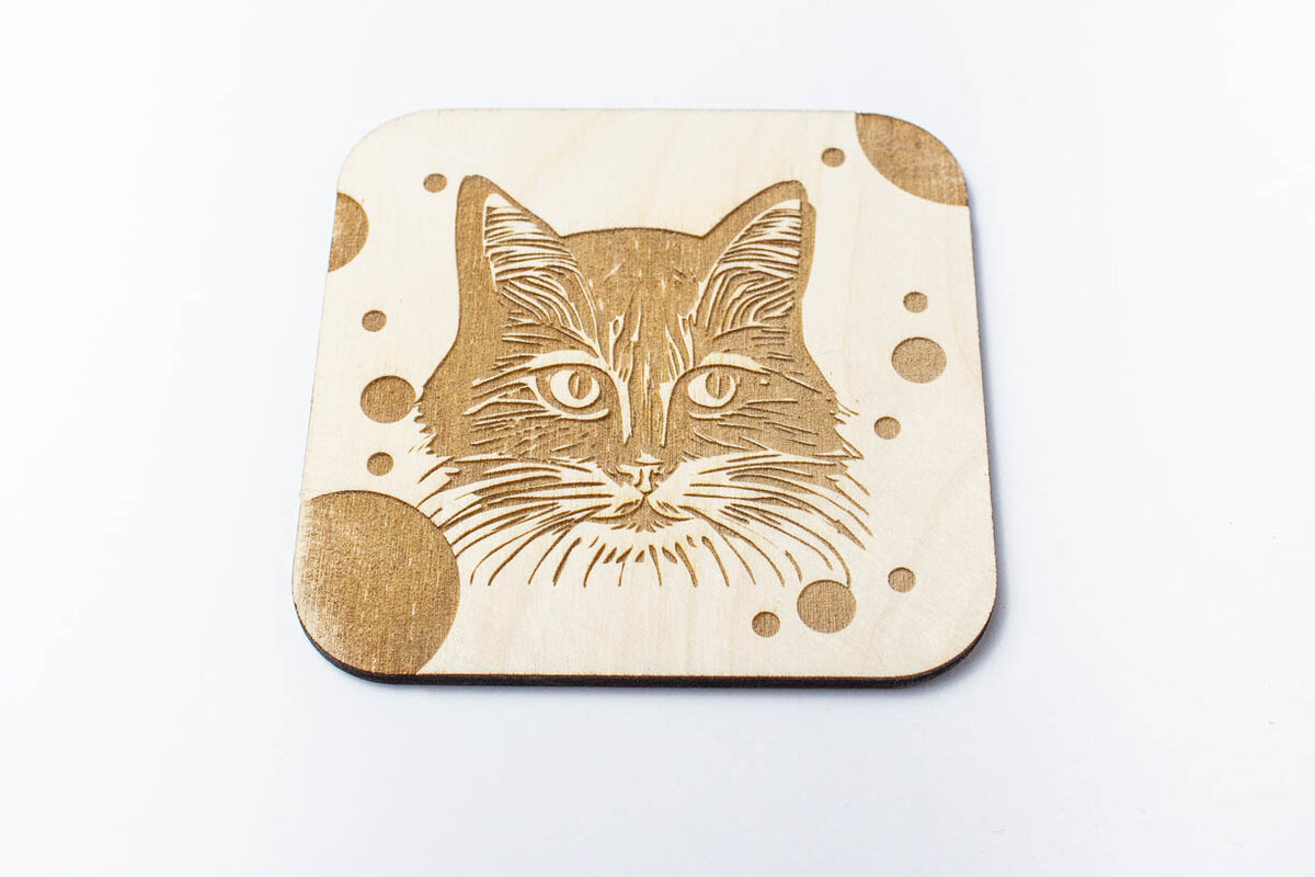 Intra απο ξύλο plywood 3mm-4mm πάχος – Ragdoll Cartoon Cat Coaster, χαραγμένο Δίασταση  20x20 cm INTRAFABR-66188809