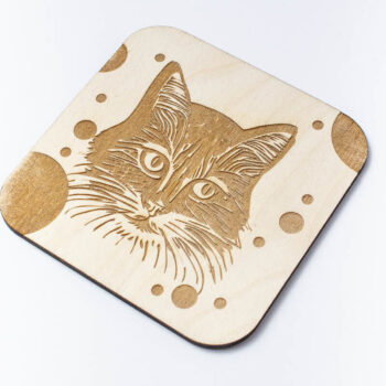 Intra απο ξύλο plywood 3mm-4mm πάχος – Ragdoll Cartoon Cat Coaster, χαραγμένο Δίασταση  20x20 cm INTRAFABR-66188809 - Image 2