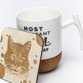 Intra απο ξύλο plywood 3mm-4mm πάχος – Ragdoll Cartoon Cat Coaster, χαραγμένο Δίασταση  20x20 cm INTRAFABR-66188809 - Image 3