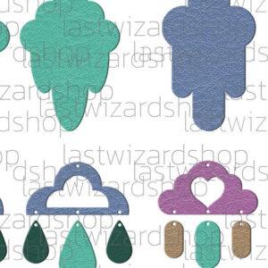 Intra απο ξύλο plywood 3mm-4mm πάχος – Rain Cloud Earrings, Faux Leather Δίασταση 5x5 cm INTRAFABR-25882907