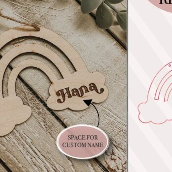 Intra απο ξύλο plywood 3mm-4mm πάχος – Rainbow και Cloud Δίασταση  20x20 cm INTRAFABR-75320678 - Image 1