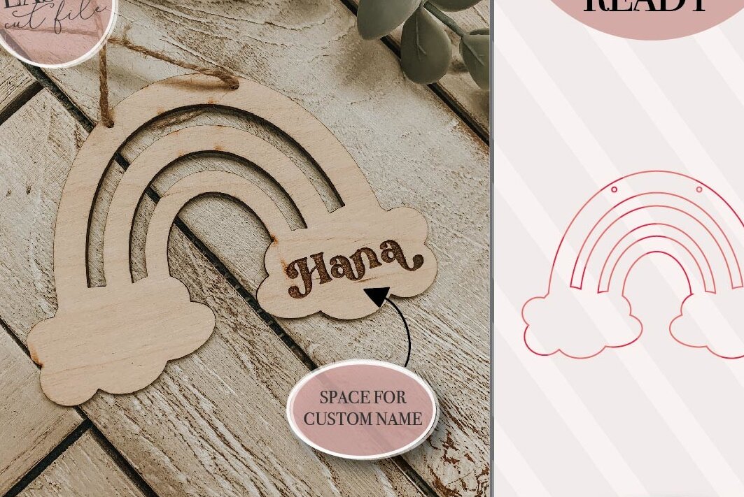 Intra απο ξύλο plywood 3mm-4mm πάχος – Rainbow και Cloud Δίασταση  20x20 cm INTRAFABR-75320678