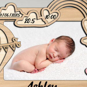 Intra απο ξύλο plywood 3mm-4mm πάχος – Rainbow Baby Κορνίζα Φωτογραφία Νεογέννητο Δίασταση 20x20 cm INTRAFABR-103242628