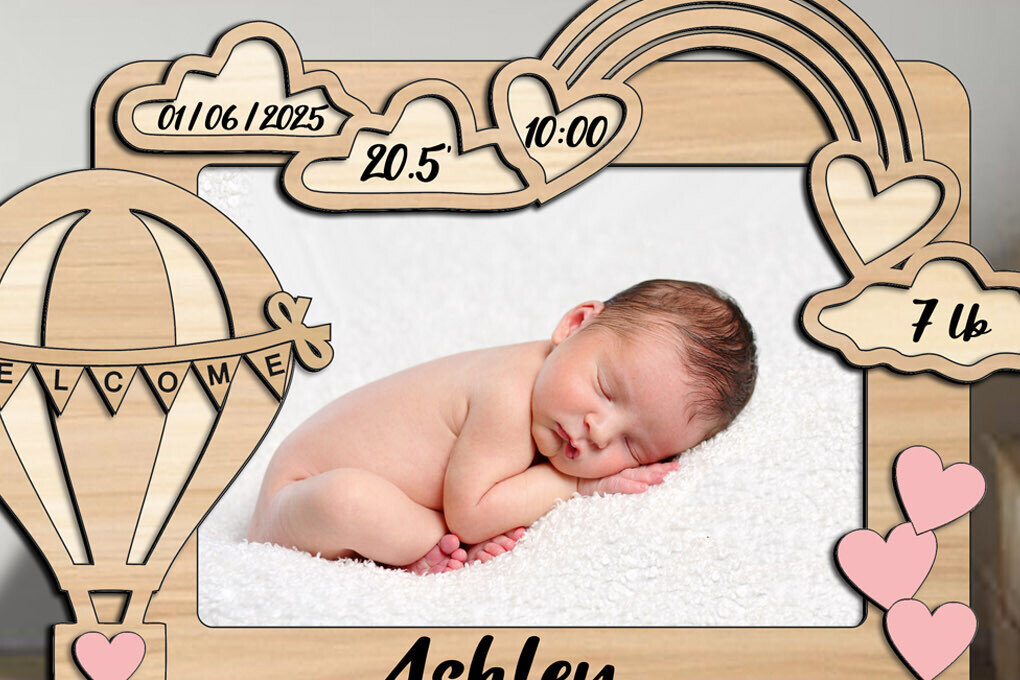 Intra απο ξύλο plywood 3mm-4mm πάχος – Rainbow Baby Κορνίζα Φωτογραφία Νεογέννητο Δίασταση  20x20 cm INTRAFABR-103242628