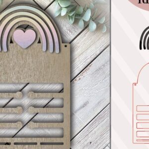 Intra απο ξύλο plywood 3mm-4mm πάχος – Rainbow Bow Holder Δίασταση 20x20 cm INTRAFABR-74745751