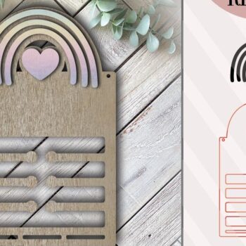 Intra απο ξύλο plywood 3mm-4mm πάχος – Rainbow Bow Holder Δίασταση  20x20 cm INTRAFABR-74745751 - Image 1