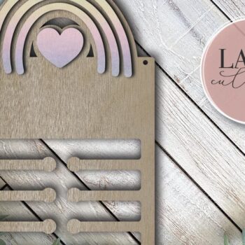 Intra απο ξύλο plywood 3mm-4mm πάχος – Rainbow Bow Holder Δίασταση  20x20 cm INTRAFABR-74745751 - Image 3