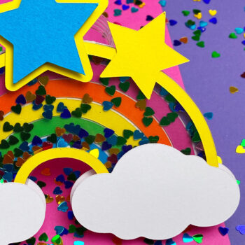 Intra απο ξύλο plywood 3mm-4mm πάχος – Rainbow Cake Topper Δίασταση  20x20 cm INTRAFABR-82110051 - Image 1