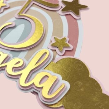 Intra απο ξύλο plywood 3mm-4mm πάχος – Rainbow Cake Topper Δίασταση  20x20 cm INTRAFABR-33545448 - Image 2