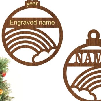 Intra απο ξύλο plywood 3mm-4mm πάχος – Χριστουγεννιάτικο στολίδι Rainbow Δίασταση  20x20 cm INTRAFABR-77073030 - Image 1