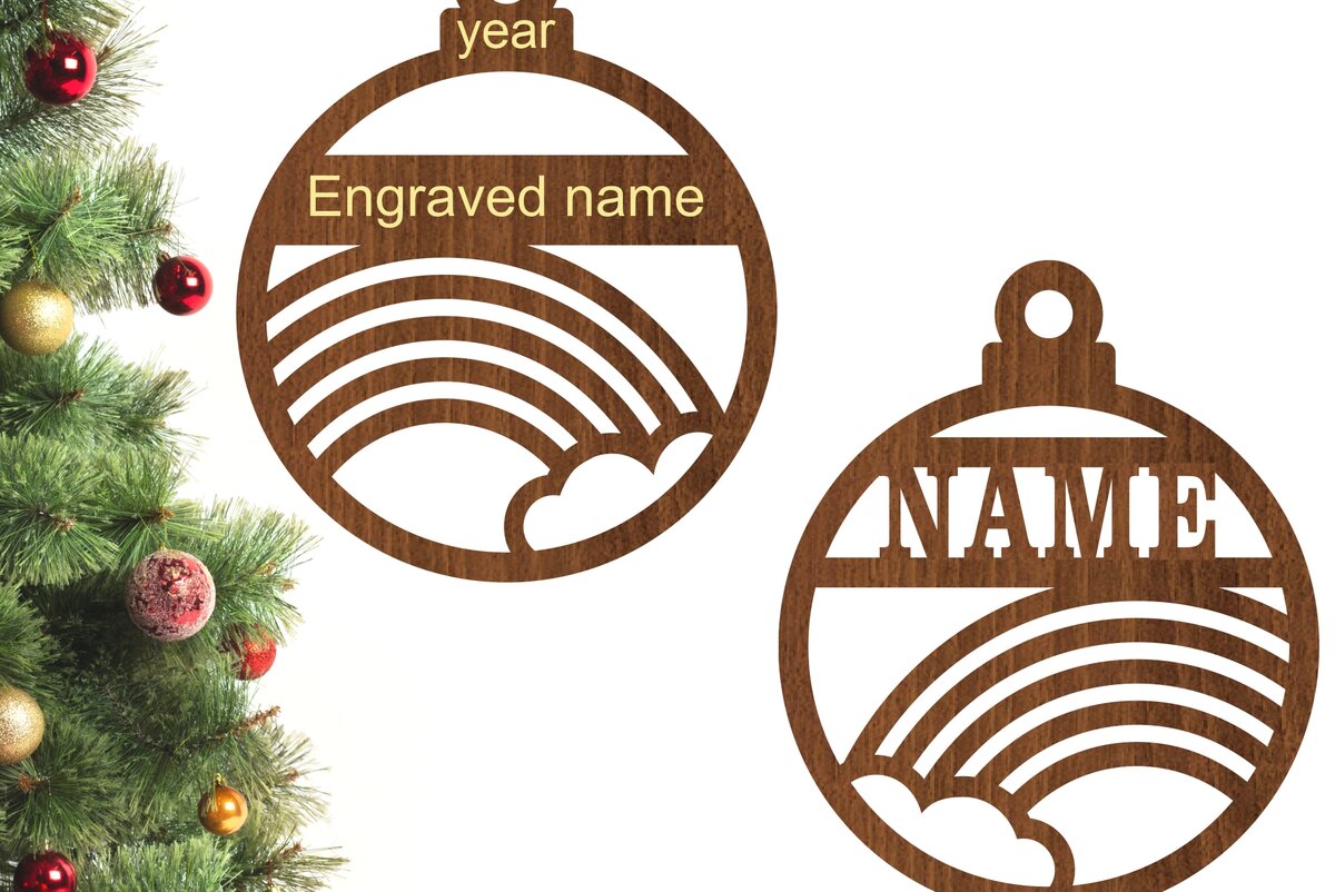 Intra απο ξύλο plywood 3mm-4mm πάχος – Χριστουγεννιάτικο στολίδι Rainbow Δίασταση  20x20 cm INTRAFABR-77073030