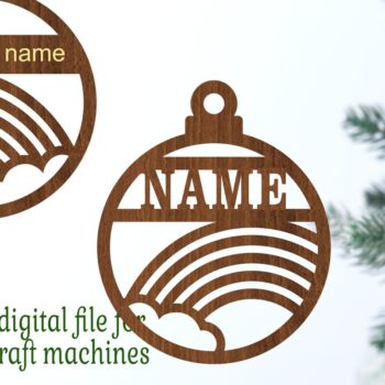 Intra απο ξύλο plywood 3mm-4mm πάχος – Χριστουγεννιάτικο στολίδι Rainbow Δίασταση  20x20 cm INTRAFABR-77073030 - Image 2