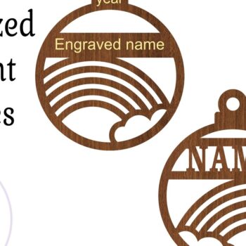 Intra απο ξύλο plywood 3mm-4mm πάχος – Χριστουγεννιάτικο στολίδι Rainbow Δίασταση  20x20 cm INTRAFABR-77073030 - Image 3