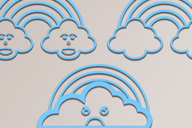 Intra απο ξύλο plywood 3mm-4mm πάχος – Επιτοίχια επιγραφή Rainbow Cloud Δίασταση  20x20 cm INTRAFABR-69128663