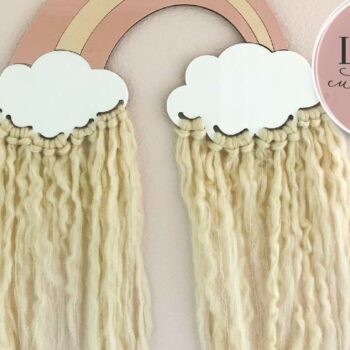 Intra απο ξύλο plywood 3mm-4mm πάχος – Rainbow Clouds Macrame Δίασταση  20x20 cm INTRAFABR-75007539 - Image 3