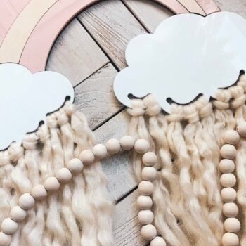 Intra απο ξύλο plywood 3mm-4mm πάχος – Rainbow Clouds Macrame Δίασταση  20x20 cm INTRAFABR-75007539 - Image 5