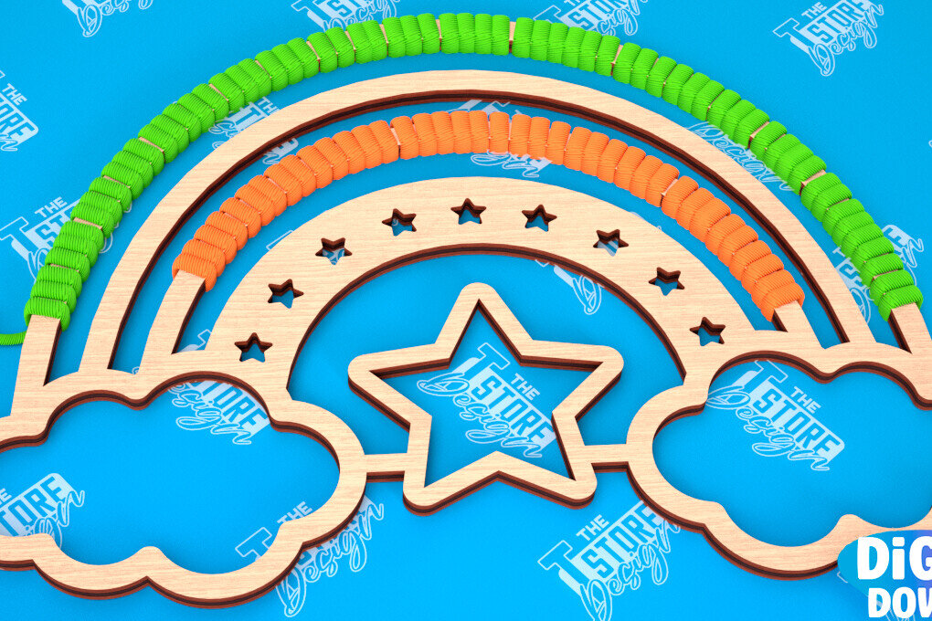 Intra απο ξύλο plywood 3mm-4mm πάχος – Rainbow Craft Kit | Είδη χειροτεχνίας | CNC Δίασταση  20x20 cm INTRAFABR-103048767