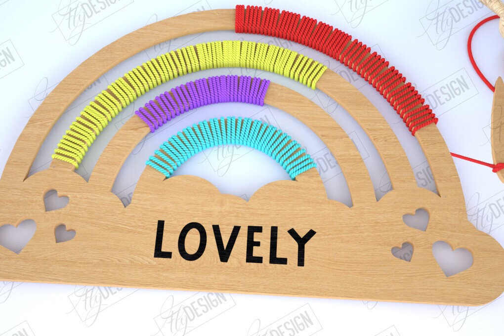 Intra απο ξύλο plywood 3mm-4mm πάχος – Rainbow Craft Kit. Μοντεσσόρι Δίασταση  20x20 cm INTRAFABR-114815772