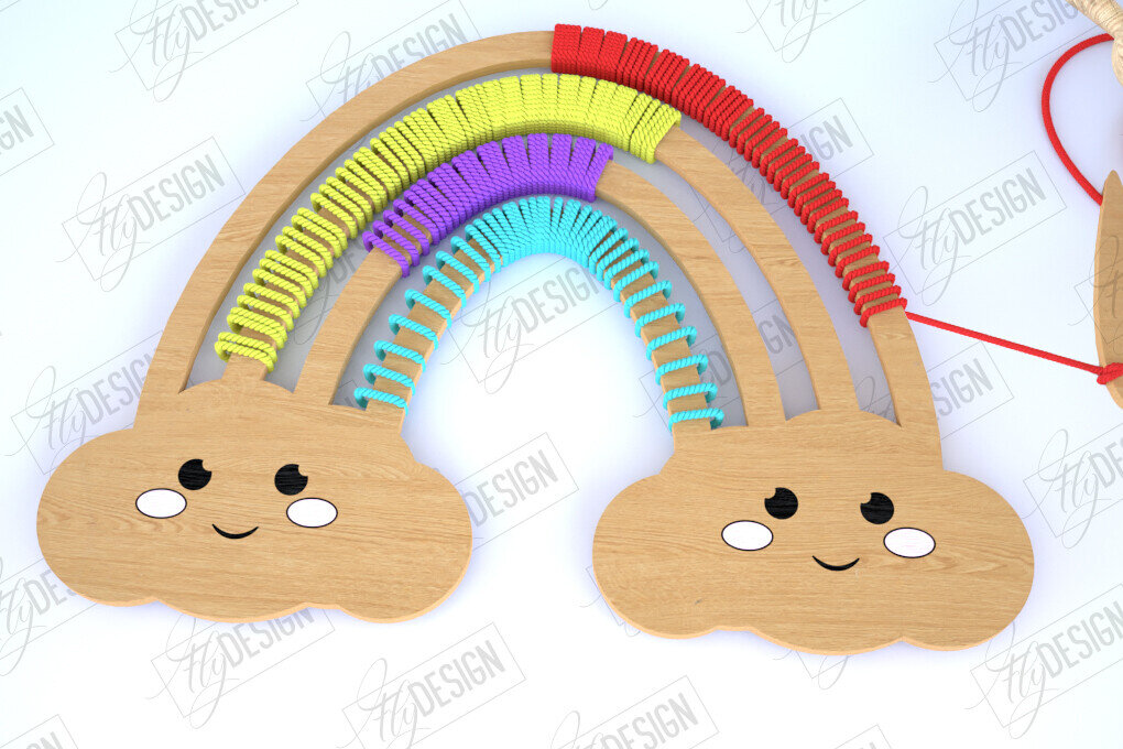 Intra απο ξύλο plywood 3mm-4mm πάχος – Rainbow Craft Kit. Μοντεσσόρι Δίασταση  20x20 cm INTRAFABR-114815801