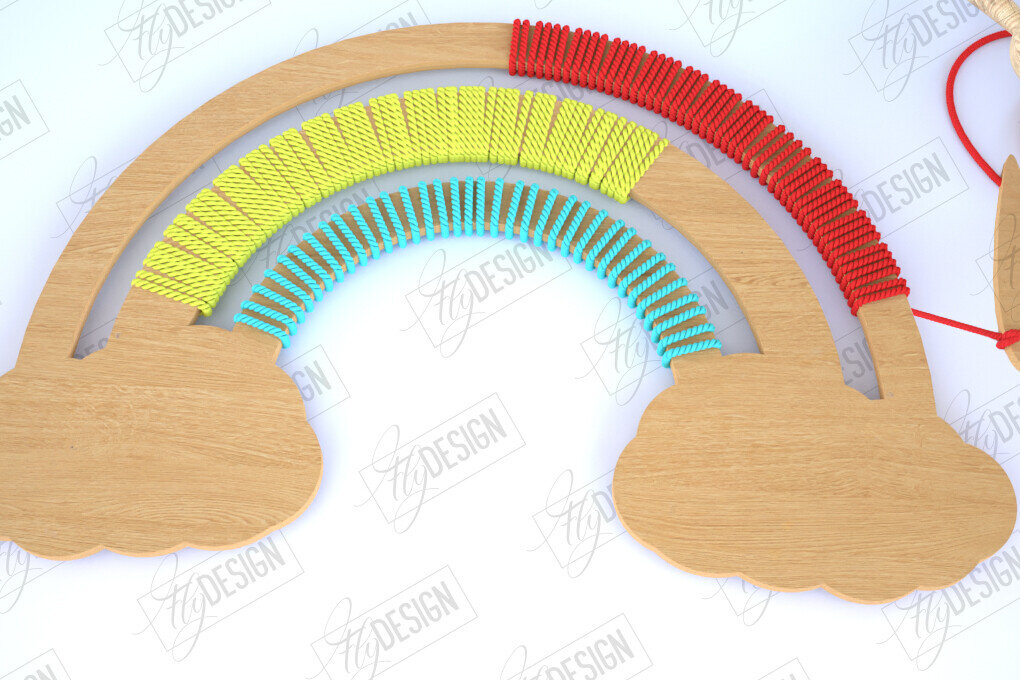 Intra απο ξύλο plywood 3mm-4mm πάχος – Rainbow Craft Kit. Μοντεσσόρι Δίασταση  20x20 cm INTRAFABR-114815914