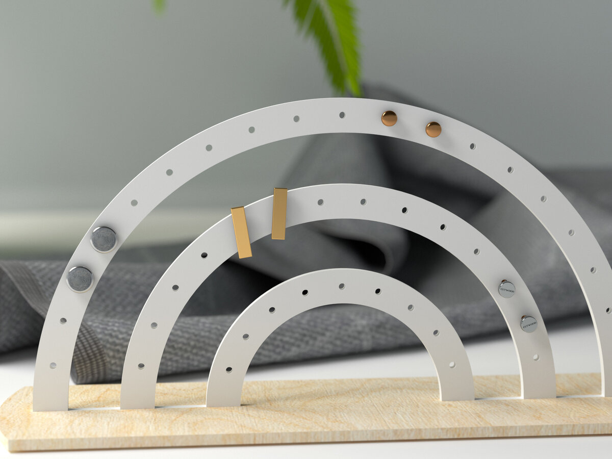 Intra απο ξύλο plywood 3mm-4mm πάχος – Σταντ για κοσμήματα Rainbow Earing Δίασταση  20x20 cm INTRAFABR-26214867