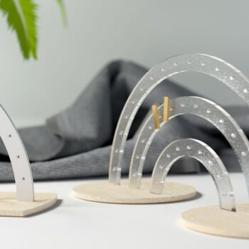 Intra απο ξύλο plywood 3mm-4mm πάχος – Οθόνη σκουλαρικιών ουράνιο τόξο Δίασταση  20x20 cm INTRAFABR-33686252 - Image 1