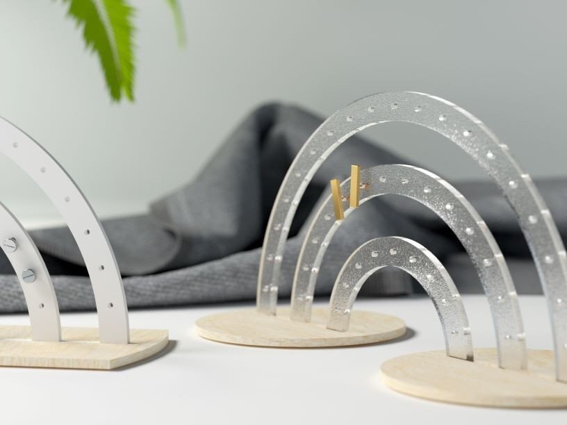 Intra απο ξύλο plywood 3mm-4mm πάχος – Οθόνη σκουλαρικιών ουράνιο τόξο Δίασταση  20x20 cm INTRAFABR-33686252