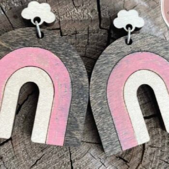 Intra απο ξύλο plywood 3mm-4mm πάχος – Σκουλαρίκια λέιζερ Rainbow Δίασταση 5x5 cm INTRAFABR-73680865 - Image 3