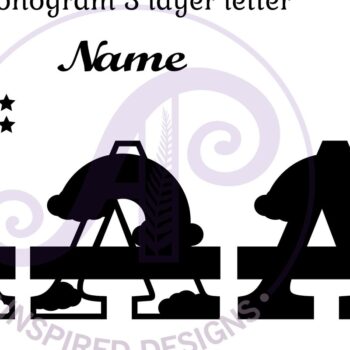 Intra απο ξύλο plywood 3mm-4mm πάχος – Rainbow Monogram Letter σε ένα αρχείο Δίασταση  20x20 cm INTRAFABR-70085559 - Image 2